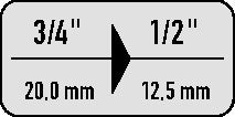 Reduzierstück 568 Antriebsvierkant 3/4 ? Abtriebsvierkant 1/2 ? Länge 55 mm STAHLWILLE – Ansicht 4