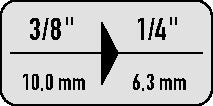 Reduzierstück 431 Antriebsvierkant 3/8 ? Abtriebsvierkant 1/4 ? Länge 28 mm STAHLWILLE – Ansicht 5