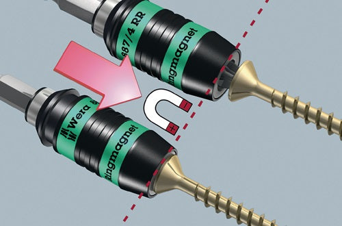 Bithalter 887/4 RR Rapidaptor 1/4 ? F 63 1/4 ? C 63 + E 63 Schnellwechselfutter Länge 57 mm WERA – Ansicht 5