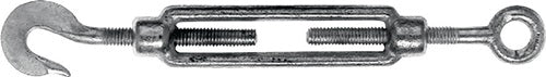 Spannschloss DIN 1480 M8 Länge 182 - 257 mm mit Haken und Öse galvanisch verzinkt - VPE: 10