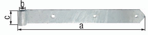 Ladenband Breite 60 mm Länge 800 x 60 mm Stärke 8 mm Stahl feuerverzinkt Ø 20 mm abgerundet GAH