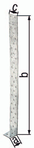 Flachstahlbetonanker 205 x 40 x 40 mm Stärke 2 mm Stahl roh sendzimirverzinkt GAH - VPE: 10