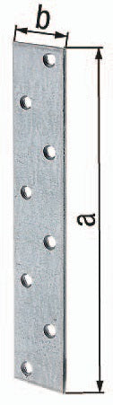 Flachverbinder Länge 170 mm Breite 30 mm Stärke 3 mm Stahl sendzimirverzinkt Anzahl Löcher 8 GAH - VPE: 50