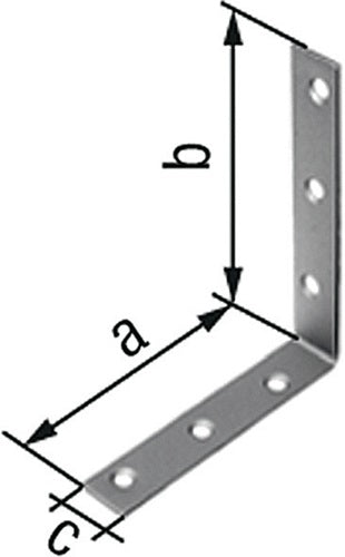 Stuhlwinkel Länge 60 x 60 mm Breite 16 mm Stärke 2 mm Edelstahl Loch-Ø 55 mm GAH - VPE: 50