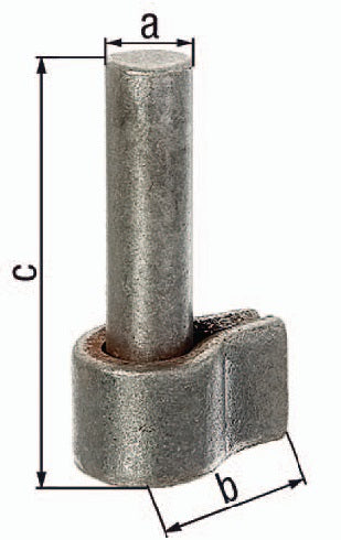 Kloben zum Anschweißen 20x50mm Stahl roh GAH