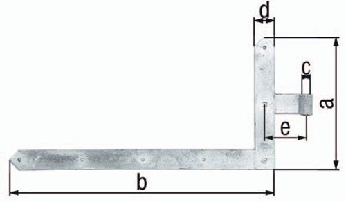 Torwinkelband 600x1000x60x120mm Stahl feuerverzinkt links oben 8 mm GAH