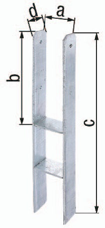 H-Pfostenträger ETA-10/0210 101x300x600x60mm Stahl roh feuerverzinkt GAH