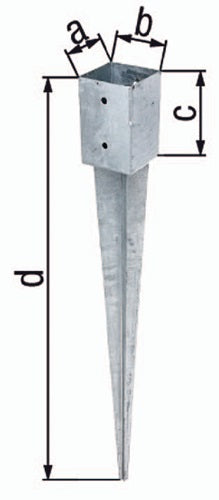 Einschlagbodenhülse a71xb71xc150xd750mm Stahl roh feuerverzinkt GAH