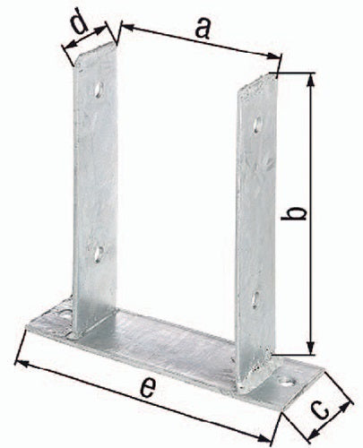 U-Pfostenträger ETA-10/0210 91x200x60x50x200mm feuerverzinkt zum Aufschrauben GAH