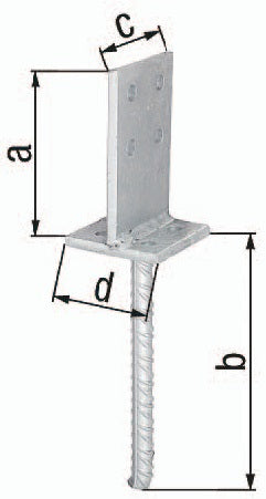 T-Pfostenträger 130x200x80x80mm Stahl roh feuerverzinkt GAH