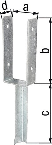 U-Pfostenträger ETA-10/0210 91x200x200x50mm feuerverzinkt mit Betonanker aus T-Eisen GAH