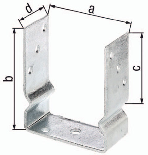 U-Pfostenträger ETA-10/0210 101x150x100x60mm feuerverzinkt zum Aufschrauben GAH