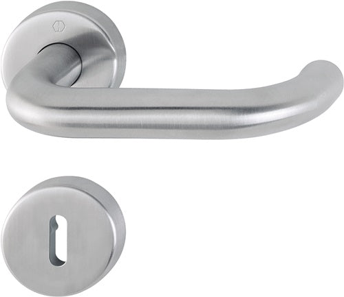 Rosettengarnitur Paris E138/42H/42HKVS Edelstahl F69 U-Form OB DIN links / rechts D/D HOPPE