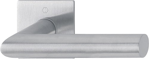 Türdrückerpaar Amsterdam E1400Z/848N Edelstahl F69 mit Drückerrosetten Vierkant 8 mm HOPPE