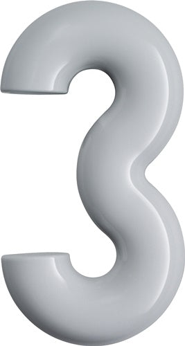 Hausnummer Ziffür 3 Spezial-Polyamid 90 tiefschwarz 165 mm Ø 33 mm HEWI