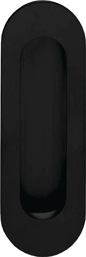 Schiebetürmuschel 4476 Edelstahl schwarz oval blind Länge 120 mm Breite 40 mm INTERSTEEL
