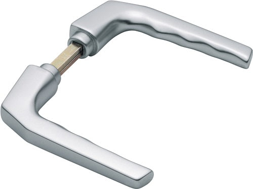 Türdrückerpaar Frankfurt 117L Aluminium F1 ohne Rosetten Vierkant 8 mm HOPPE