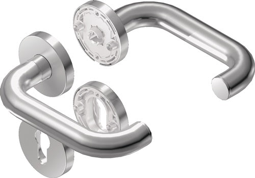 Rosettengarnitur Rondo H10 Edelstahl EST U-Form PZ DIN links / rechts D/D BKS