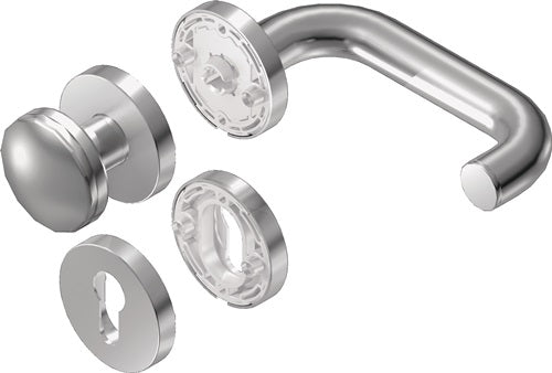 Rosettengarnitur Rondo K10/H10 Edelstahl EST U-Form PZ DIN links / rechts flach D/K BKS