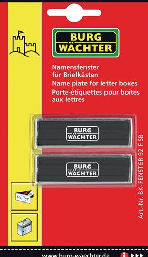 Ersatznamensfenster alle Burg-Wächter Briefkästen BURG-WÄCHTER