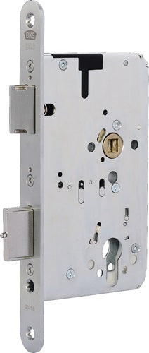 Panik-Einsteckschloss 2321 Panik-Funktion B abgerundet 24/65/72/9 mm DIN links / rechts Edelstahl 2-flg BKS
