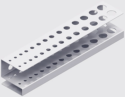 Bohrerleiste Höhe 40 mm Breite 188 mm Tiefe 40 mm Stahl weiß ELEMENT SYSTEM