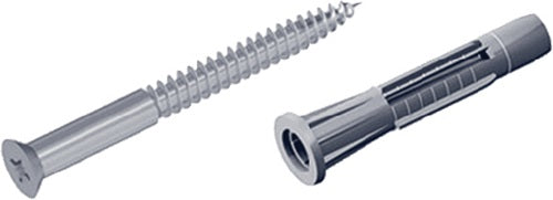 Schraubenset 11602 45x60 mm Stahl verzinkt mit Dübeln und Schrauben ELEMENT SYSTEM - VPE: 2