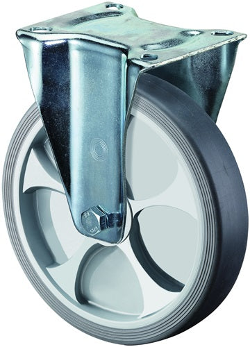Bockrolle Rad-Ø 250 mm Tragfähigkeit 300 kg thermoplastisch Kunststoff Platte L135xB110 mm BS ROLLEN
