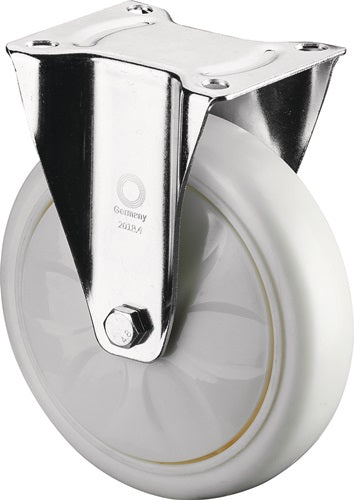 Bockrolle Rad-Ø 150 mm Tragfähigkeit 600 kg Kunststoff Platte L138xB110 mm Farbe Rolle weiß BS ROLLEN