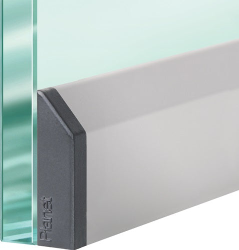 Türdichtung KG-SM-Set schmal 1-seitig Länge 834 mm Aluminium silberfarben eloxiert Glastüren PLANET
