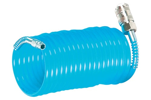 Spiralschlauchset Innen-Ø 6 mm Außen-Ø 8 mm Länge 5 m blau Kupplung DN 72 Rolle AIRCRAFT