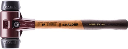Schonhammer SIMPLEX Länge 490 mm Kopf-Ø 80 mm mittelhart Holz Gummi schwarz HALDER