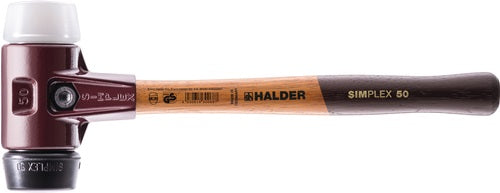 Schonhammer SIMPLEX Länge 490 mm Kopf-Ø 80 mm mittelhart Holz Gummi schwarz/Superplastik weiß HALDER