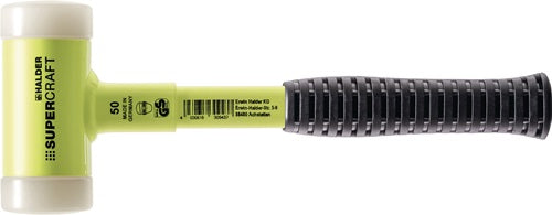 Schonhammer SUPERCRAFT Länge 305 mm Kopf-Ø 40 mm Stahlrohr hart splitterfrei Nylon weiß HALDER