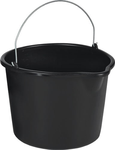 Baueimer 12 l mit Tülle schwarz Polyethylen