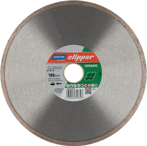 Diamanttrennscheibe Classic Ceramic Ø 180 mm Bohrung 254 / 2223 mm Segmentbreite 17 mm Segmenthöhe 7 mm NORTON CLIPPER