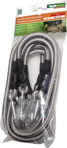 Expanderseil 4 Expander und 8 Karabiner Länge 70 cm WINDHAGER