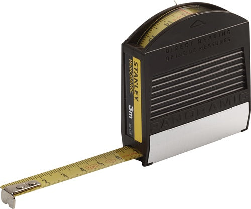 Taschenrollbandmaß Panoramic Länge 3 m Breite 127 mm mm/cm EG II Kunststoff Sichtfenster lose STANLEY