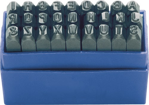 Schlagbuchstabensatz 329 27-teilig Großbuchstaben A - Z Schrifthöhe 3 mm in Kunststoffbox KUKKO