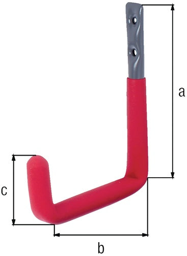 Wandhaken U-Form Rotgummi Ausladung 115 mm Stahl roh verzinkt Höhe 145 mm Ø 18 mm GAH - VPE: 5
