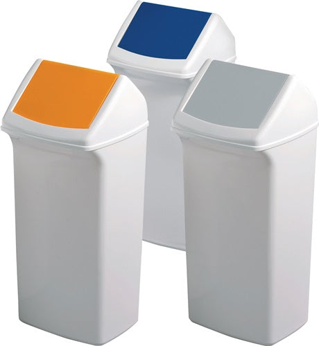 Wertstoffsammler 40 l H747xB320xT366mm weiß / gelb mit Deckel DURABLE