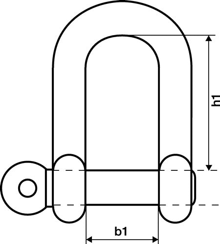 Schäkel Tragfähigkeit 800 kg Bügel/Bolzen 16 mm gerade Form - VPE: 10 – Ansicht 3