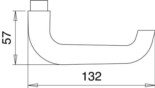 Türdrückerlochteil 104 Z Aluminium F1 / naturfarbig Vierkant 8 mm DIN links / rechts EDI – Ansicht 3