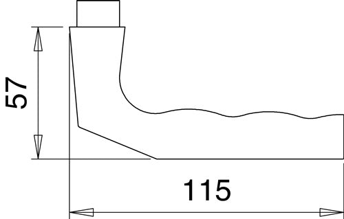 Türdrückerpaar 125Z Aluminium F1 ohne Rosetten Vierkant 8 mm EDI – Ansicht 3