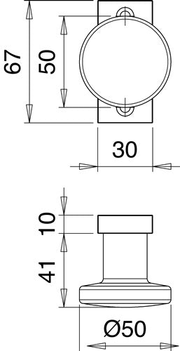 Profiltürknopf 1394/0000 Material Aluminium F1 fest EDI – Ansicht 3