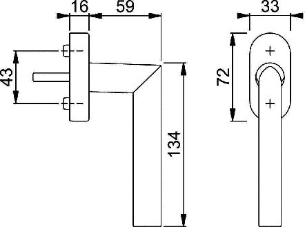 Fenstergriff Stockholm E0140/US956 Edelstahl 32-42 mm F69 Secustik® / VarioFit® HOPPE – Ansicht 3