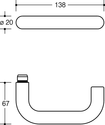Rosettengarnitur 111R01130 Kunststoff 90 U-Form PZ DIN links / rechts D/D HEWI – Ansicht 3