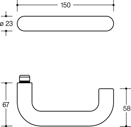 Rosettengarnitur 111R02230 Kunststoff 99 U-Form FBM DIN links / rechts D/D HEWI – Ansicht 3