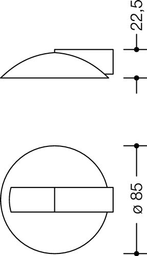 Bodentürpuffür 625 XA Ø 85 mm Höhe 225 mm Edelstahl XA matt Dübelmontage HEWI – Ansicht 3