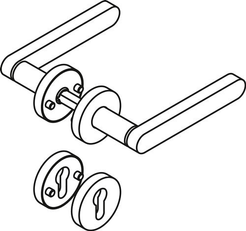 Rosettengarnitur 270XAH01130 Edelstahl rund BB DIN links / rechts D/D HEWI – Ansicht 3